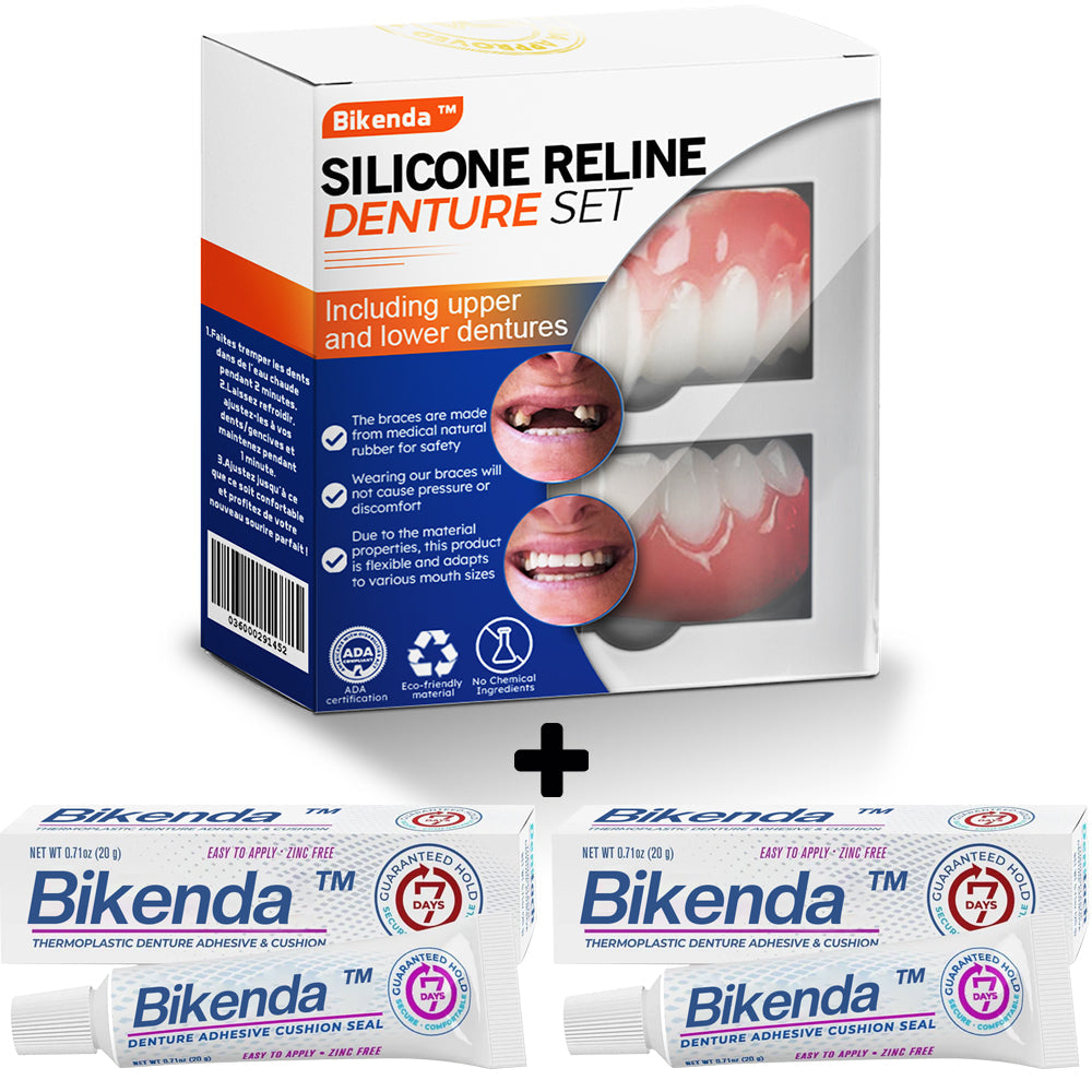 ✅Tienda Oficial | Bikenda™ Set de Relleno de Silicona para Dentaduras (Certificado por la Comisión Federal para la Protección contra Riesgos Sanitarios)