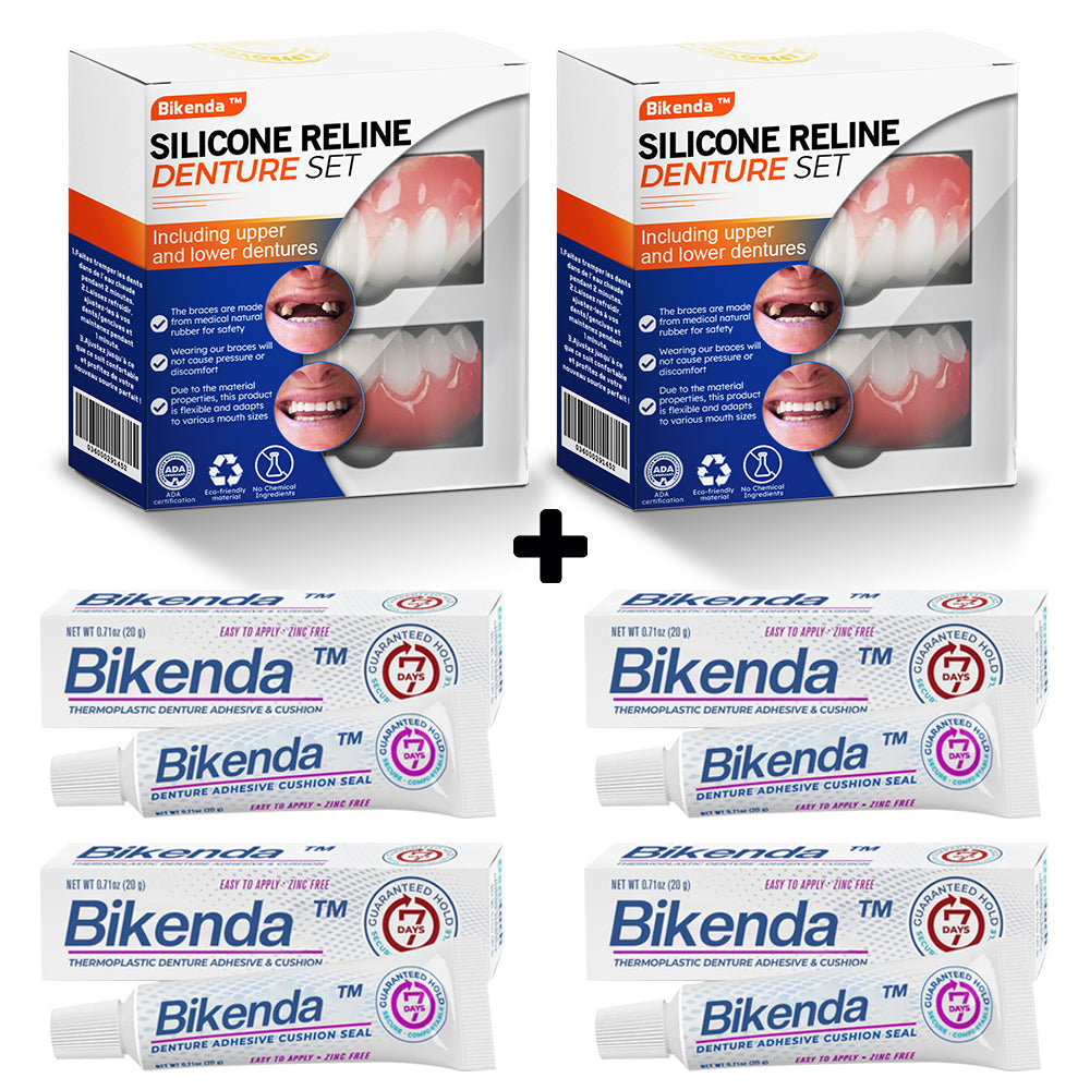 ✅Tienda Oficial | Bikenda™ Set de Relleno de Silicona para Dentaduras (Certificado por la Comisión Federal para la Protección contra Riesgos Sanitarios)