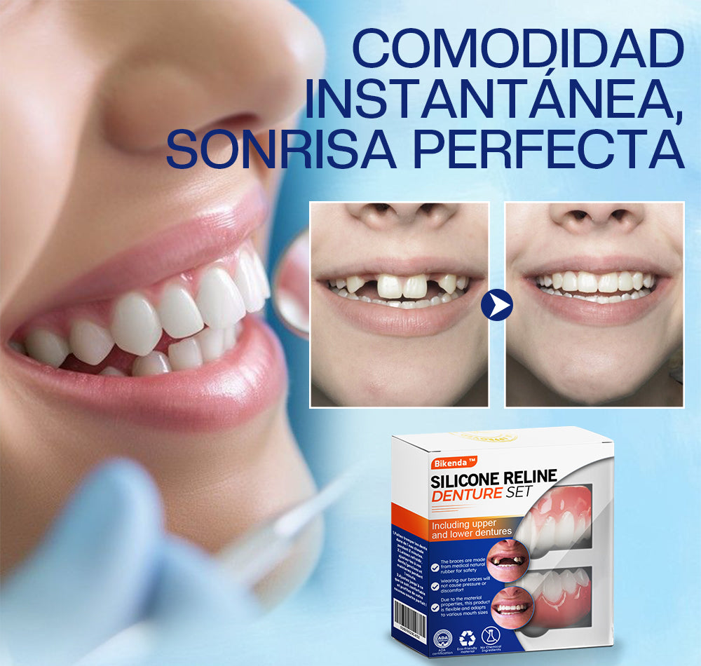 ✅Tienda Oficial | Bikenda™ Set de Relleno de Silicona para Dentaduras (Certificado por la Comisión Federal para la Protección contra Riesgos Sanitarios)