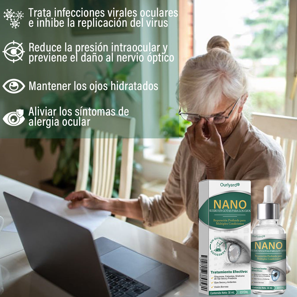 👩⚕️ Suero Nanodrop para Ojos Ourlyard® ✅Adecuado para presbicia, síndrome de ojo seco, glaucoma y cataratas