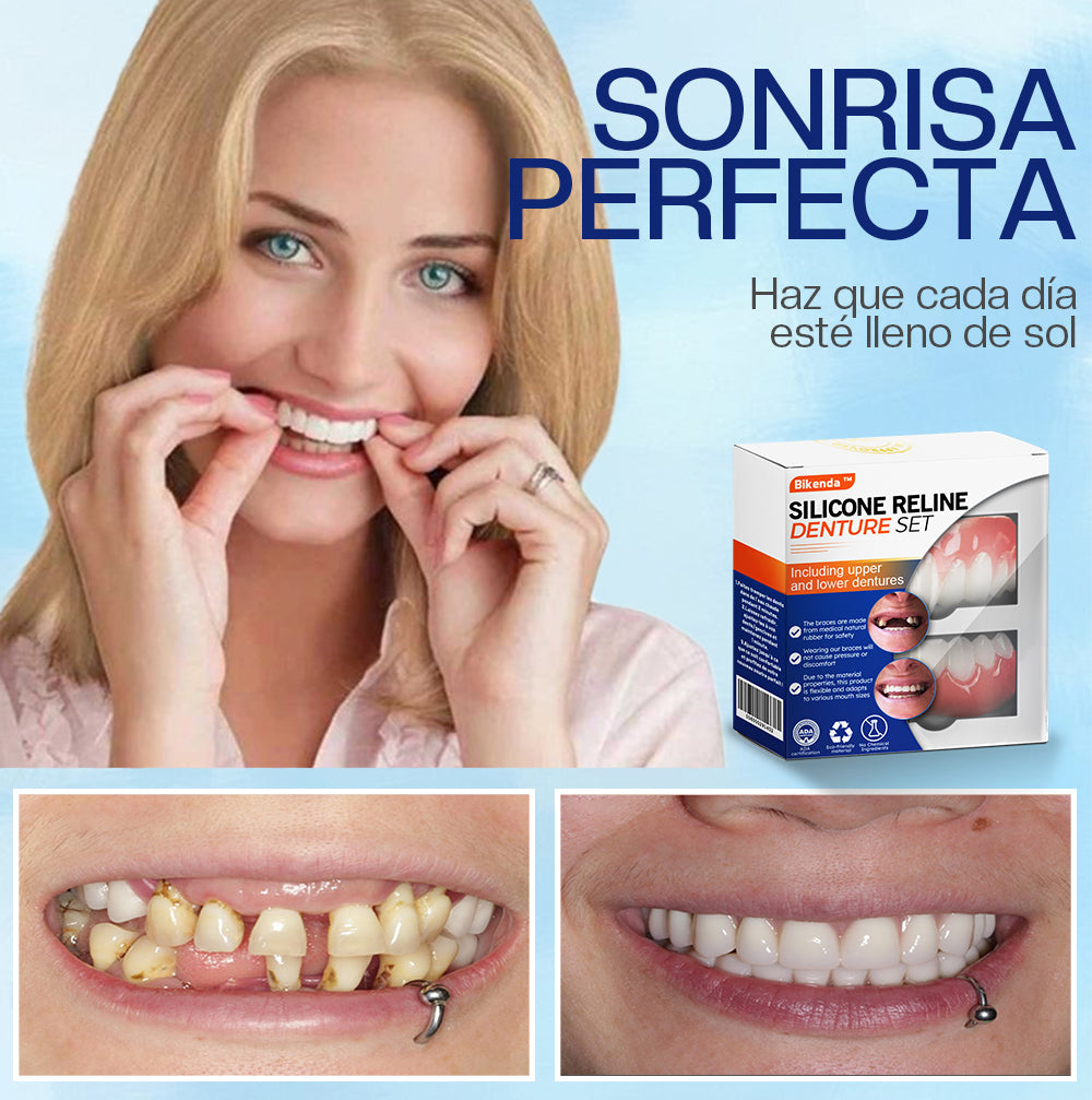 ✅Tienda Oficial | Bikenda™ Set de Relleno de Silicona para Dentaduras (Certificado por la Comisión Federal para la Protección contra Riesgos Sanitarios)