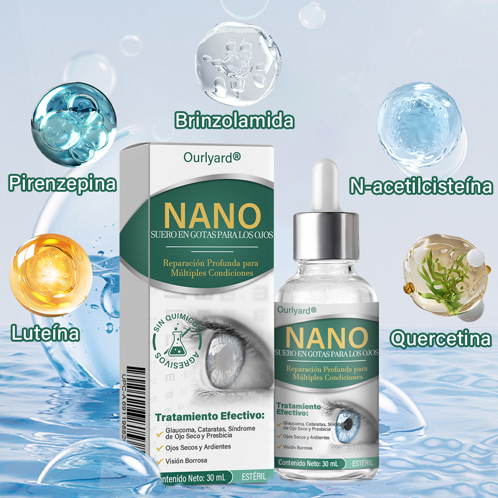 👩⚕️ Suero Nanodrop para Ojos Ourlyard® ✅Adecuado para presbicia, síndrome de ojo seco, glaucoma y cataratas