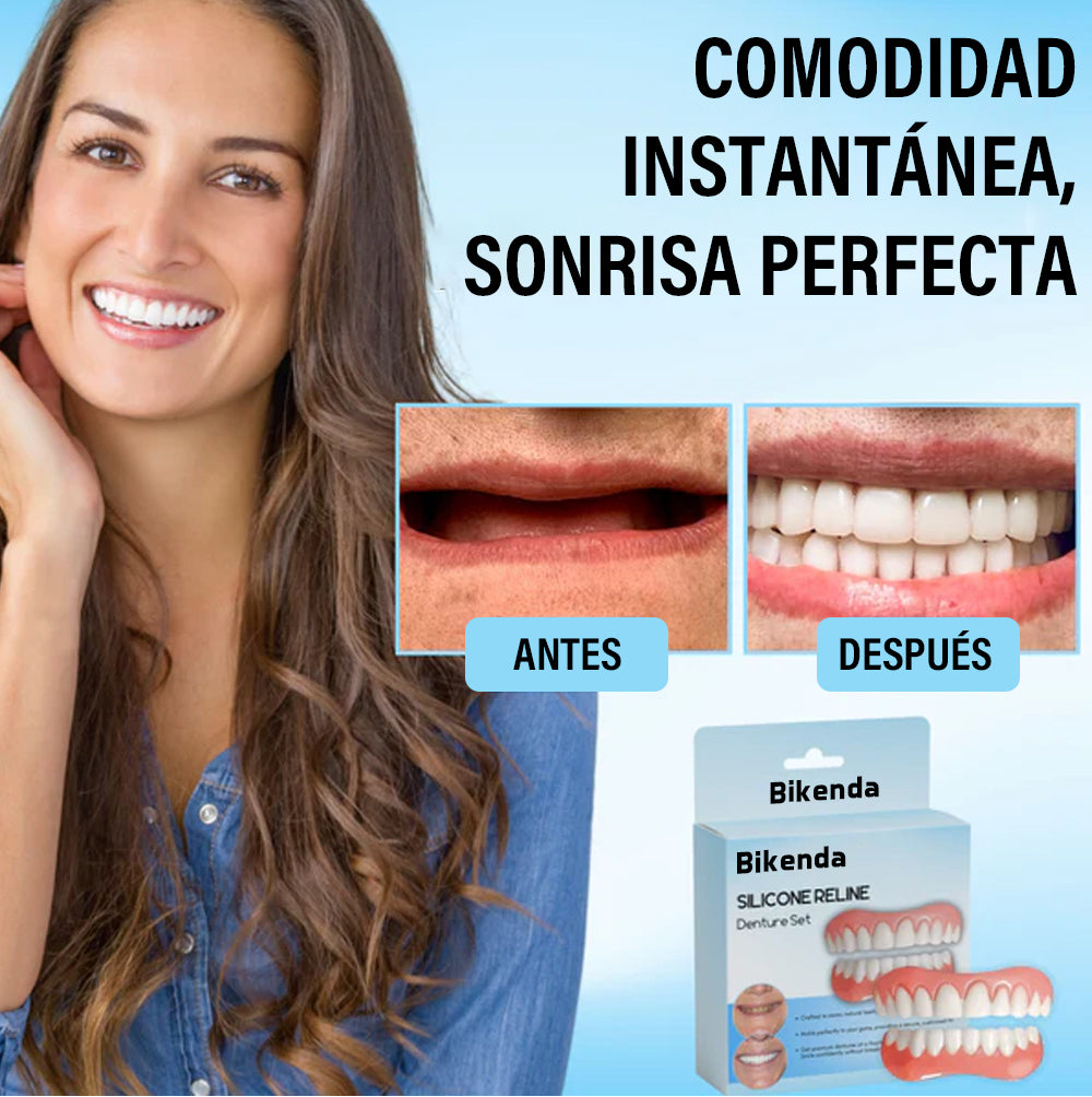 ✅Tienda oficial | Bikenda™ Juego de Relleno de Silicona para Dentaduras (Certificado por Comisión Federal para la Protección contra Riesgos Sanitarios)